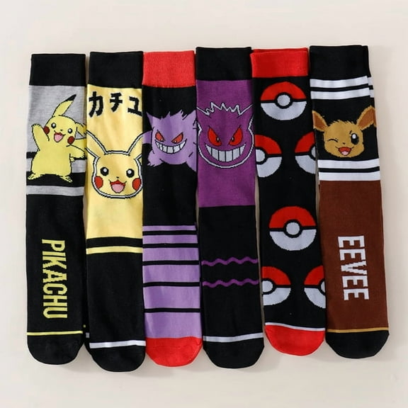 Men's Athletic Crew Socks Pikachu Boys Socks with Amazing Legends Design