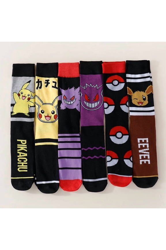 Men's Athletic Crew Socks Pikachu Boys Socks with Amazing Legends Design