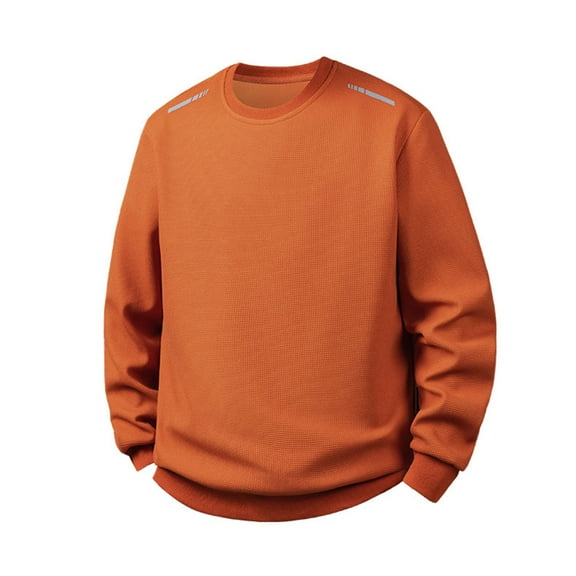 Men's Athletic Crewneck Sweatshirt Sports Shoulder Insert Round Neck Long Sleeve