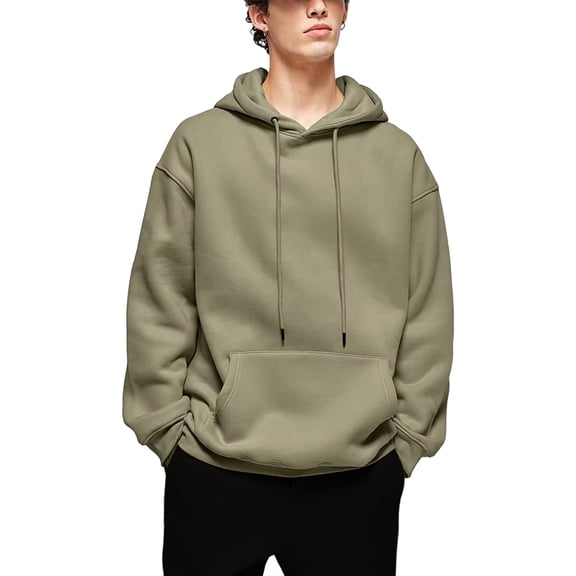 Men's Athletic Fleece Hoodie Long Sleeve Warm Pullover with Kangaroo Pocket