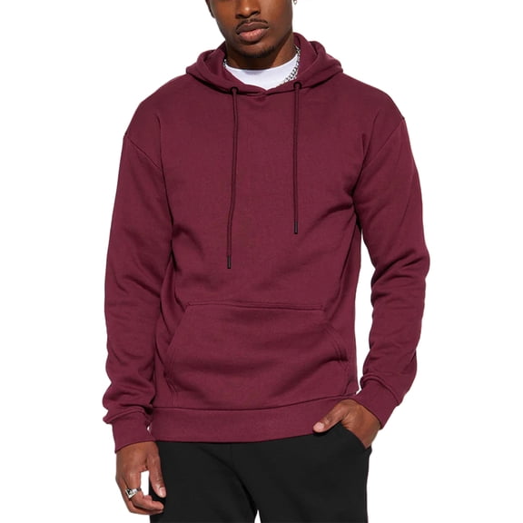 Men's Athletic Fleece Hoodie Long Sleeve Warm Pullover with Kangaroo Pocket