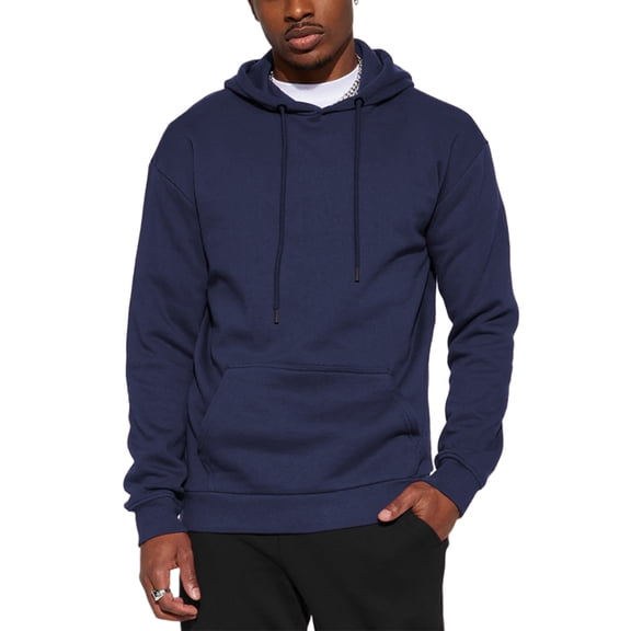 Men's Athletic Fleece Hoodie Long Sleeve Warm Pullover with Kangaroo Pocket