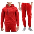 thumbnail image 1 of Men's Athletic Gym Sport Casual Running Jogging Sweat Hooded Tracksuit Set (Red, 3XL), 1 of 2