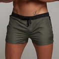 thumbnail image 1 of Men's Athletic Gym Workout Shorts 3 Inch Quick Dry Running Bodybuilding Short Shorts with Liner and Zipper Pockets (Army Green,S), 1 of 4