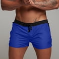 thumbnail image 1 of Men's Athletic Gym Workout Shorts 3 Inch Quick Dry Running Bodybuilding Short Shorts with Liner and Zipper Pockets (Blue,L), 1 of 4