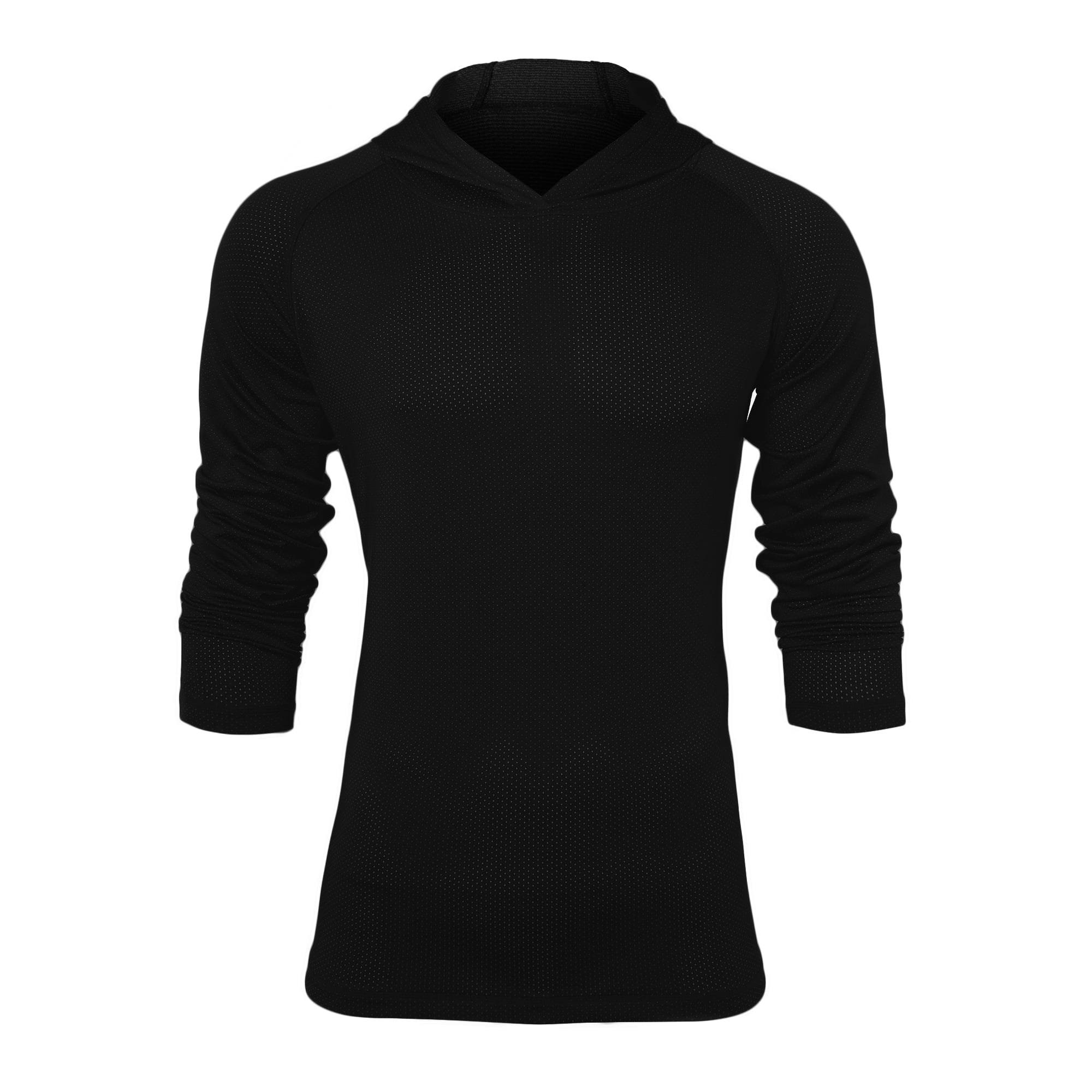 Men's Athletic Hooded Shirts Long Sleeve Workout Sport Hoodie Casual  Running Shirt Quick Dry Pullover Top, Black, S 