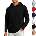 thumbnail image 1 of Men's Athletic Hoodie Quick Dry Lightweight Long Sleeve Hooded Pullover Fall Moisture Wicking Classic Fit Gym Active Hooded Sweatshirt Black S, 1 of 4