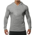 thumbnail image 1 of Men's Athletic Hoodie Workout Pullover Sport Sweatshirt Comfortable Breathable Gym Running Casual Fitness Apparel Men's Oversized Tee Summer Tops Streetwear, 1 of 6