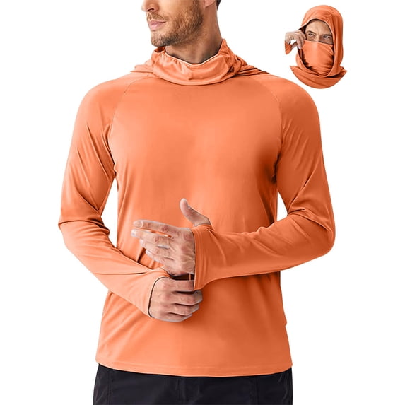 Men's Athletic Hoodies Long Sleeve Fishing Shirts for Men UPF 50+ SPF UV Sun Protection Shirts Rash Guards