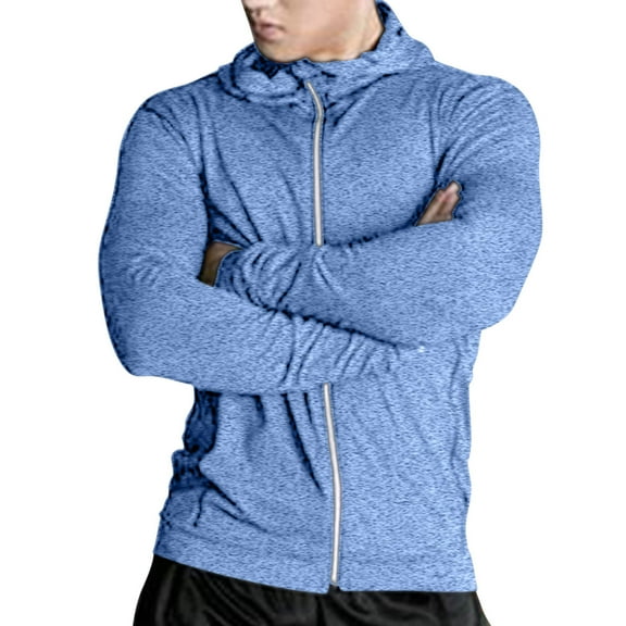 Men's Athletic Jacket Lightweight Athletic Running Jackets Workout Long Sleeve Sweatshirts Full-Zip Brushed Comfy Zip Up Hoodie Fishing Hiking Performance Shirt