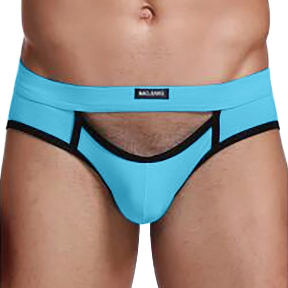Men's Athletic Jock Strap Supportive Underwear Male Pouch Briefs Breathable Waistband, M, BU2