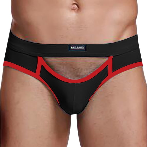 Men's Athletic Jock Strap Supportive Underwear Male Pouch Briefs Breathable Waistband, S, Black