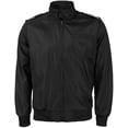 thumbnail image 1 of Men's Athletic Lightweight Water Resistant Slim Fit Racer Jacket (Black, L), 1 of 4