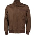 thumbnail image 1 of Men's Athletic Lightweight Water Resistant Slim Fit Racer Jacket (Brown, 2XL), 1 of 4