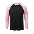 thumbnail image 1 of Men's Athletic Long Sleeve Color Block Sports T-Shirt Breathable Workout Top for Active Mens Basic Tee Shirts Summer Classic T-Shirts, 1 of 4