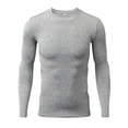 thumbnail image 1 of Men's Athletic Long Sleeve Compression Shirts Base-Layer Quick Dry Workout T Shirts Football Running Tops Gray Size 2XL, 1 of 3