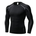 thumbnail image 1 of Men's Athletic Long Sleeve Compression Shirts Base-Layer Quick Dry Workout T Shirts Football Running Tops Gray Size XL, 1 of 3