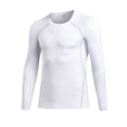thumbnail image 1 of Men's Athletic Long Sleeve Compression Shirts Base-Layer Quick Dry Workout T Shirts Football Running Tops White Size S, 1 of 3