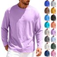 thumbnail image 1 of Men’s Athletic Long Sleeve Tops Moisture-Wicking Solid Color Crew Neck T-Shirts for Gym Running & Outdoor Activities, 1 of 6