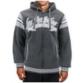 thumbnail image 1 of Men's Athletic Los Angeles Varsity Sherpa Fleece Lined LA Zip Up Hoodie Jacket (Grey, 2XL), 1 of 7