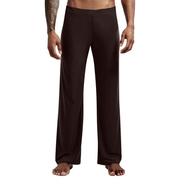 Men's Athletic Lounge Yoga Pants Thin Straight Leg Loose Fit PJ Bottoms Stretch Casual Sleep Pajamas Clothing