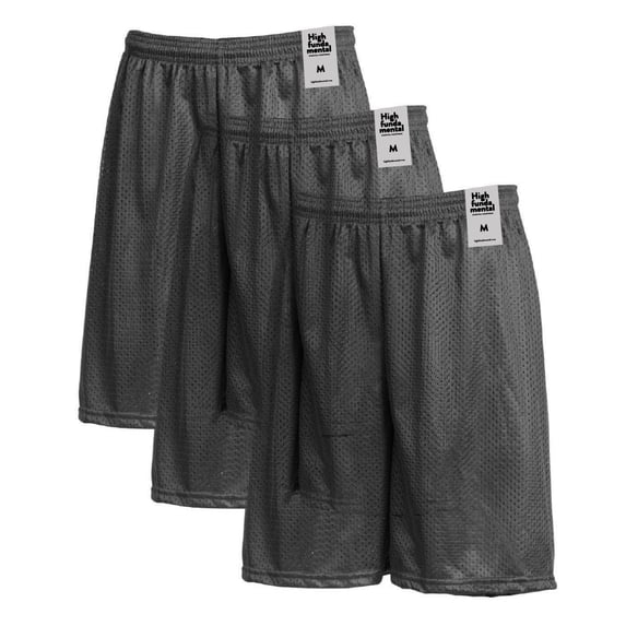 Men's Athletic Mesh Shorts with Drawstring 2 Pockets Lightweight Gym Workout Wear Basketball Shorts 8" Inseam, Pack of 3