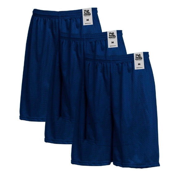 Men's Athletic Mesh Shorts with Drawstring 2 Pockets Lightweight Gym Workout Wear Basketball Shorts 8" Inseam, Pack of 3