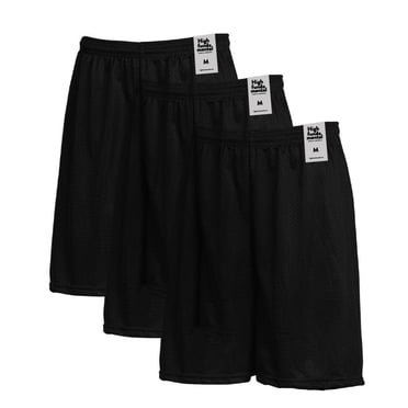 Men's Athletic Mesh Shorts with Drawstring 2 Pockets Lightweight Gym Workout Wear Basketball Shorts 8" Inseam, Pack of 3
