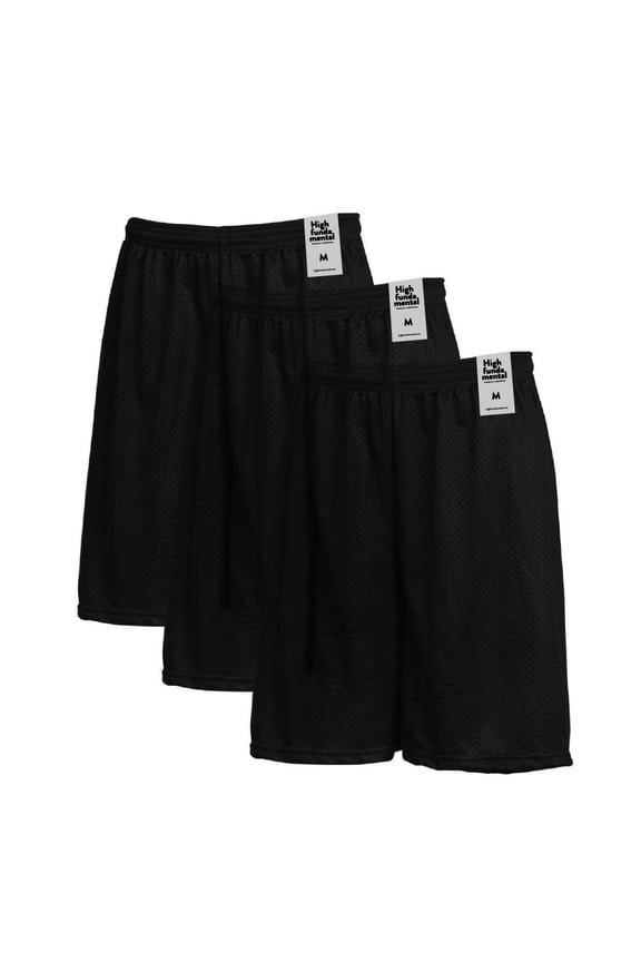Men's Athletic Mesh Shorts with Drawstring 2 Pockets Lightweight Gym Workout Wear Basketball Shorts 8" Inseam, Pack of 3