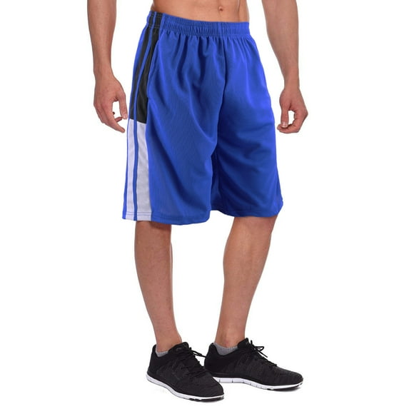 Men's Athletic Mesh Workout Fitness Training Basketball Sports Gym Shorts (Royal Blue, S)