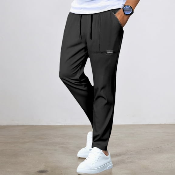 Men's Athletic Pants Elastic Waist with Pockets Breathable Gym Workouts