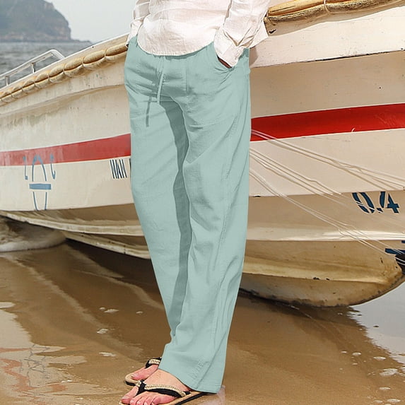 Men's Athletic Pants Men Fashion Summer Solid Casual Elastic Waist With Pocket Pants Mens Joggers with Pockets Mens Pants Casual,Casual Pants for Men,Mens Joggers
