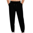 thumbnail image 1 of Men's Athletic Pants Men's Solid Color Casual Ankle Drawstring Pants Full Length Pants Black Pants Men,Mens Black Pants Men Pants Casual SweatPants Men Workout Pants for Men,Mens Joggers, 1 of 5