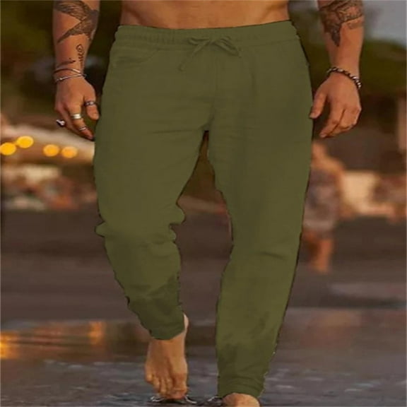 Men's Athletic Pants Men's Solid Color Drawstring Fashionable Casual Pants Full Length Pants Men Pants Casual,Casual Pants for Men SweatPants Men,Mens Joggers