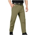 thumbnail image 1 of Men's Athletic Pants Solid Color Straight Leg Zipper Pocket Sports Trousers Outdoor Jogging Running Hiking Breathable Pant Army Green XXL, 1 of 9