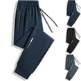 thumbnail image 1 of Men's Athletic Pants with Zip Pockets Lightweight Workout Sweat Pants Mens Active Athletic Workout Jogger Sweatpants for Men with Zipper Pocket and Drawstring Foot Binding Pants, 1 of 3
