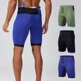 thumbnail image 1 of Men's Athletic Running Compression Shorts 9" Inseam Performance Workout Short Pants with Multi Pocket Waistband Above Knee Length for Marathon Training Fitness, 1 of 5
