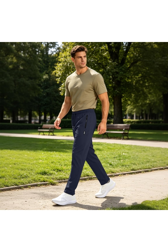 Men's Athletic Running Pants Lightweight Workout Joggers Quick Dry Gym Sweatpants Active Sports Track Training
