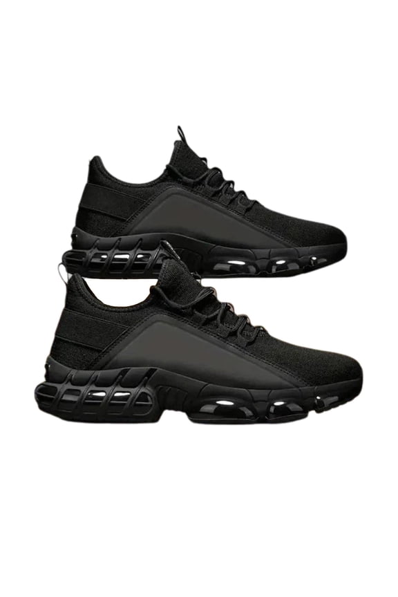 Men's Athletic Running Shoes - Lightweight Breathable Sneakers for Sports, Walking, Daily Wear Black Size 36