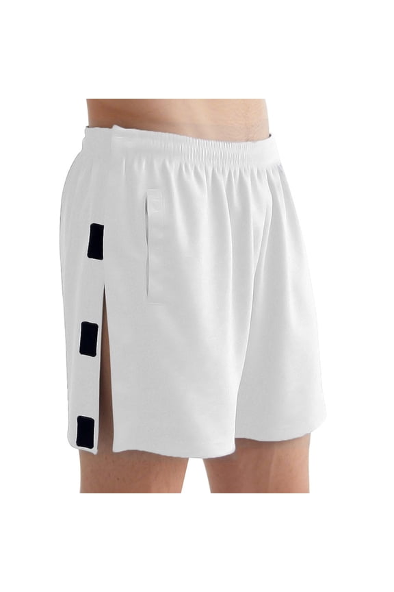 Men's Athletic Running Shorts 4" Inseam Split Side Graphic Performance Workout Short Pants Above Knee Length Lightweight Fitness Sport Short with Pocket for Track