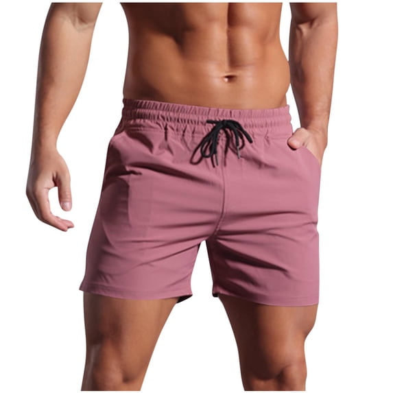 Men's Athletic Running Shorts 5" Inseam Performance Quick Dry Lightweight Marathon Track Short Pants Elastic Waist Drawstring Sport Workout Bodybuilding Shorts