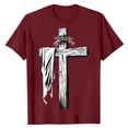 thumbnail image 1 of Men's Athletic Running T-Shirts Quick Dry Gym Workout Shirts Moisture Wicking Short Sleeve Lightweight Sports Graphic Printed Tee Tops Wine, 1 of 5