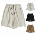 thumbnail image 1 of Men's Athletic Running Workout Cooling Shorts 11 inches Swim Trunks No Liner with Pockets Quick Dry Lightweight Baggy Beach Shorts Big and Tall Size M-5XL Khaki, 1 of 8