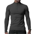 thumbnail image 1 of Men's Athletic Shirts Long Sleeve Quarter Zip Pullover Quick Dry Lightweight Moisture Wicking Running Workout Tops (M, Dark Gray), 1 of 7