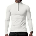 thumbnail image 1 of Men's Athletic Shirts Long Sleeve Quarter Zip Pullover Quick Dry Lightweight Moisture Wicking Running Workout Tops (XS, White), 1 of 7