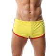 thumbnail image 1 of Men's Athletic Short Split Side Booty Short Bottoms for Running Gym Workout with Pouch(M,Yellow), 1 of 3