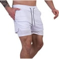 thumbnail image 1 of Men's Athletic Shorts 2 in 1 Quick Dry 5" Inseam Training Short Pants for Running Bodybuilding Workout Fitness with Zipper Pockets Breathable Muscle Fit Summer Exercise, 1 of 6