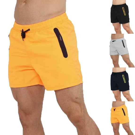 Men's Athletic Shorts 5" Inseam with Zipper Pockets Quick Dry Running Training Short Pants, Mid-Thigh Performance Workout Shorts for Basketball & Hiking