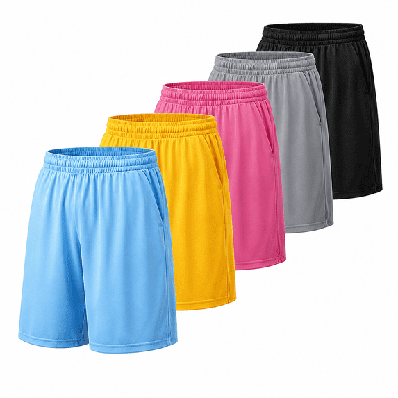 Men's Athletic Shorts 5-Pack, Quick-Dry Breathable Loose Fit with Elastic Waist for Running, Gym and Basketball