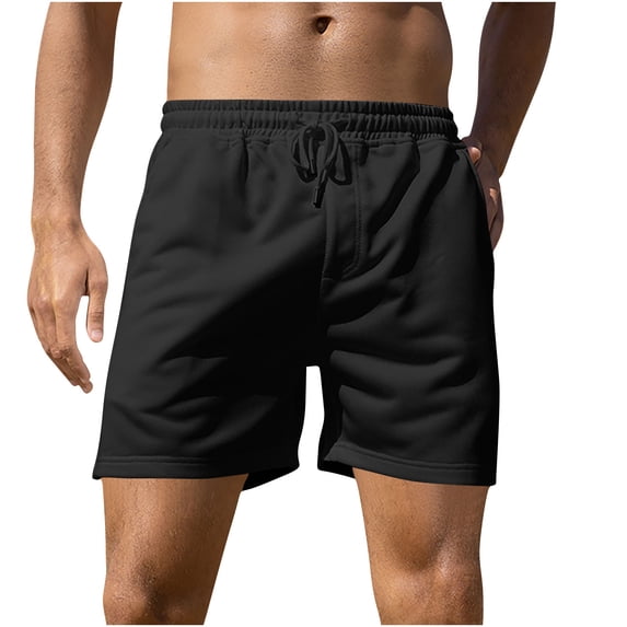 Men's Athletic Shorts 7" Inseam Performance Workout Short Pants, Summer Quick Dry Fitness Training Bottoms with Pockets, Elastic Waist Drawstring for Running